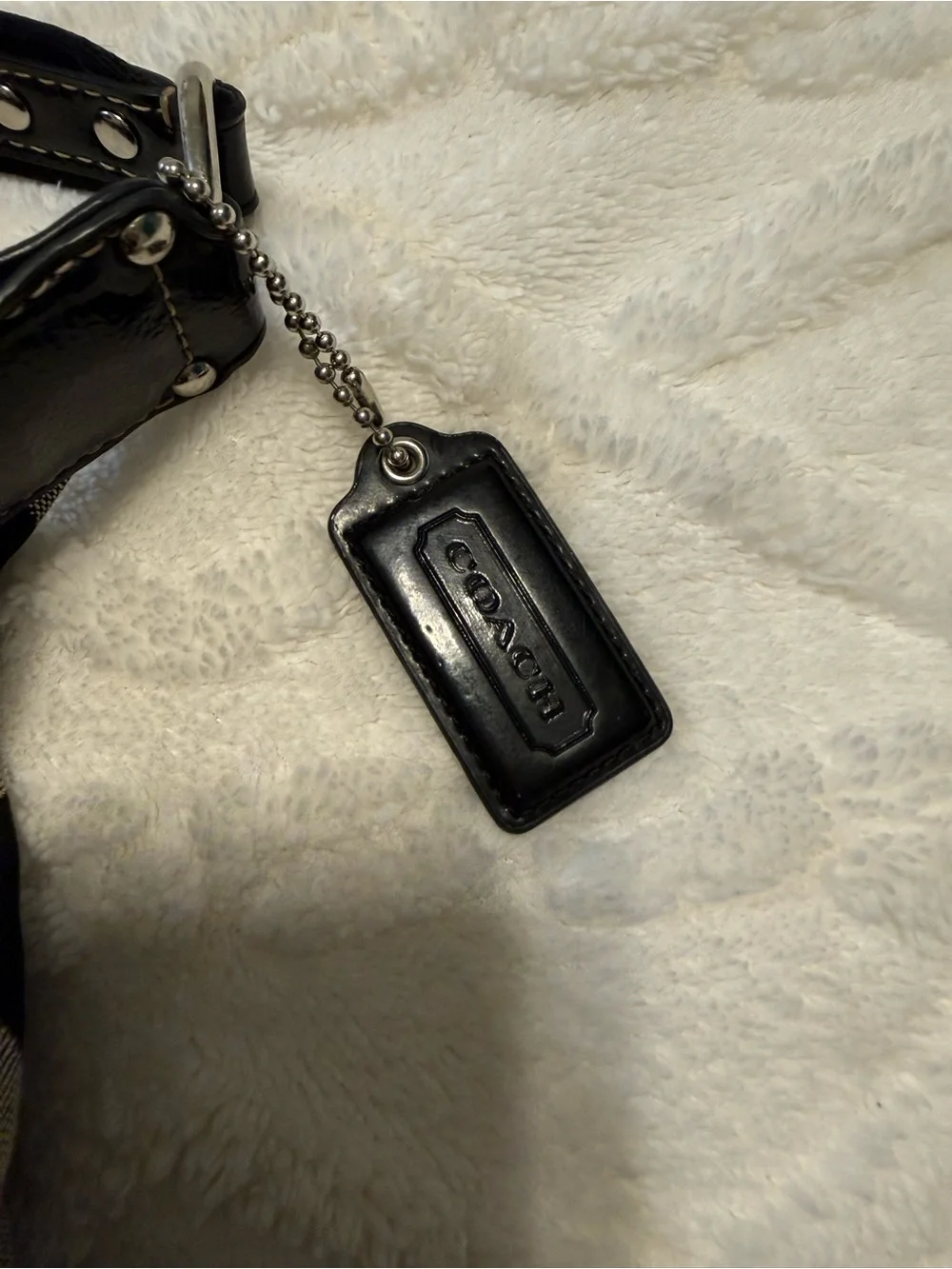 Coach Black and Gray Signature Shoulder Bag